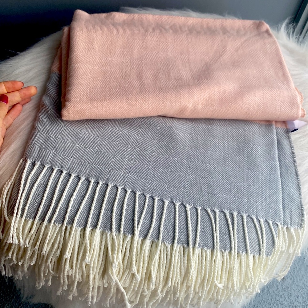 Pink&Grey Long Scarf